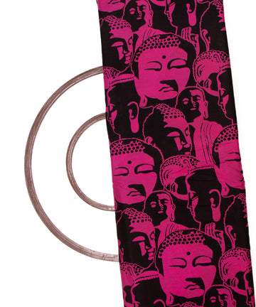 Fuchsia Colour Buddha Digital Printed Pure Muslin Fabric